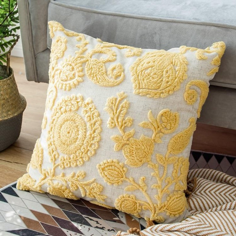 The Jacobean Floral Embroidered Pillow Cover