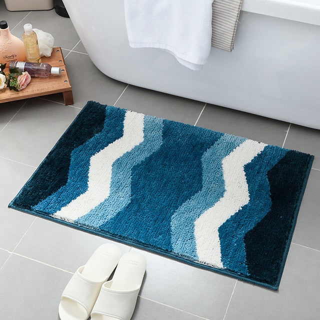 Kary Striped Microfiber Bath Mats