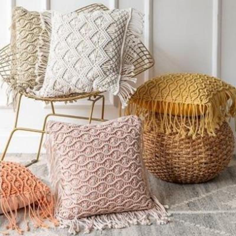 The Boho Romance Macramé Pillow Cover Collection