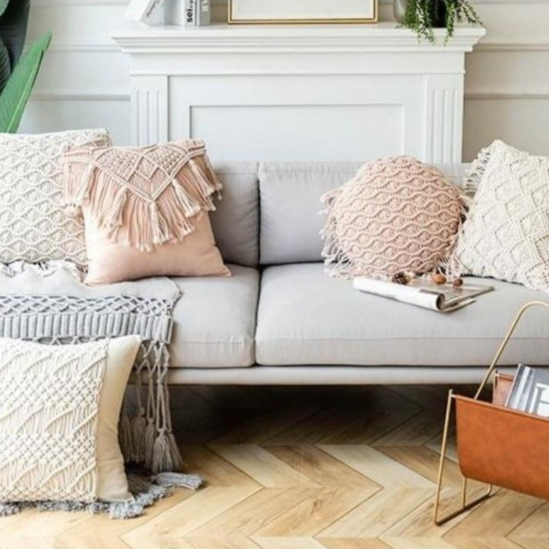 The Boho Romance Macramé Pillow Cover Collection