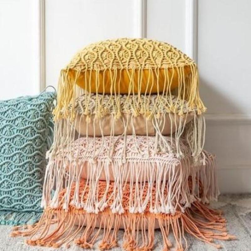 The Boho Romance Macramé Pillow Cover Collection