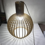 Modern Wood Birdcage Pendant Light