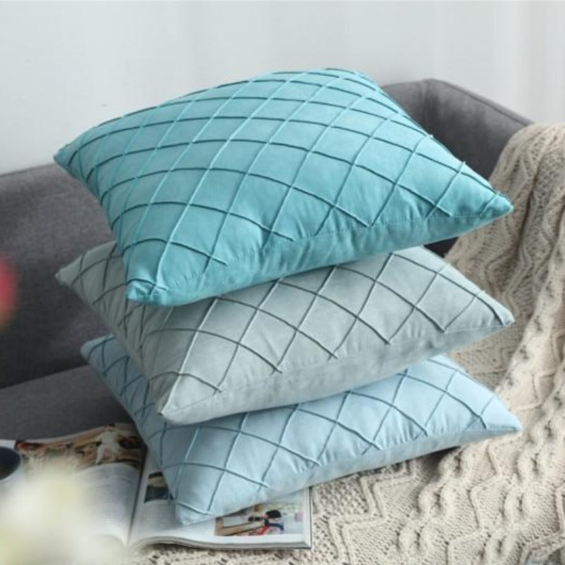 The Pin-Tucked Trellis Pillow Cover