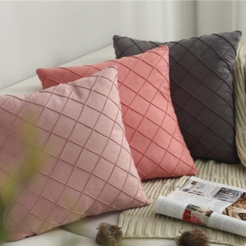 The Pin-Tucked Trellis Pillow Cover