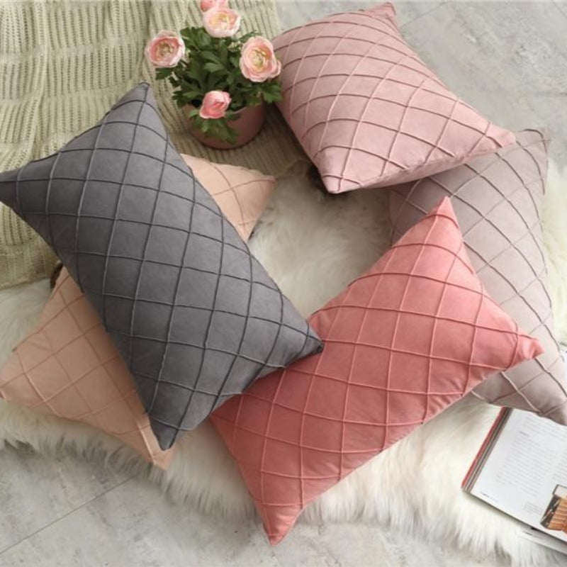 The Pin-Tucked Trellis Pillow Cover