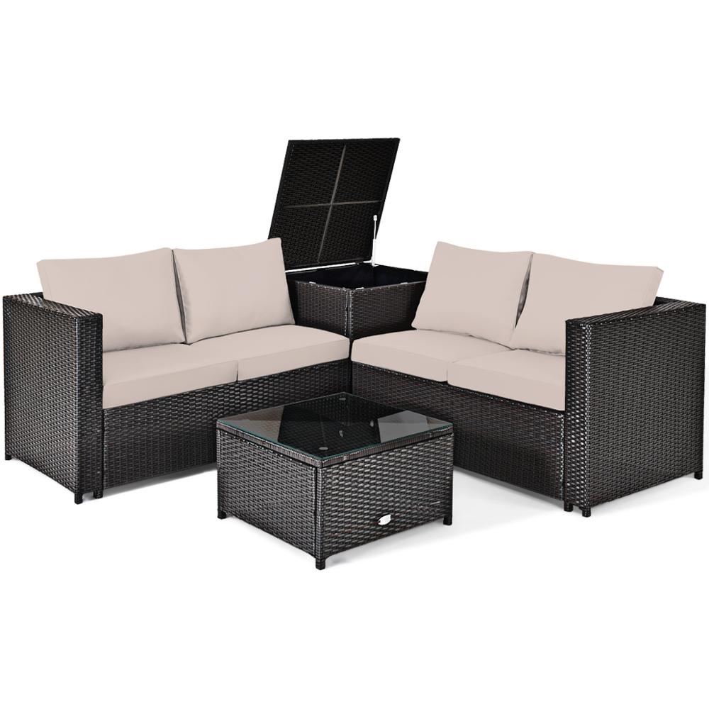 8 Piece Outdoor Patio Rattan Furniture Set