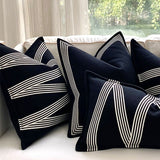 Noire Striped Pillow Covers