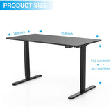 Standing Desk, 55 x 28 inches Computer Desk Electric Height Adjustable Table Home Office Desk with Splice Board and Black Frame