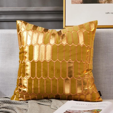 The Gilded Luxury Geo Velvet Pillow Cover Collection