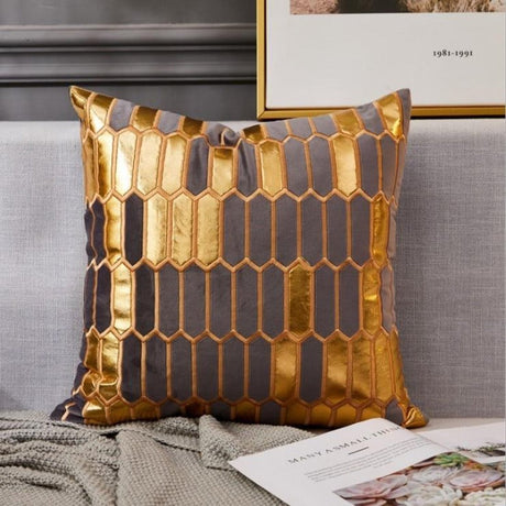 The Gilded Luxury Geo Velvet Pillow Cover Collection