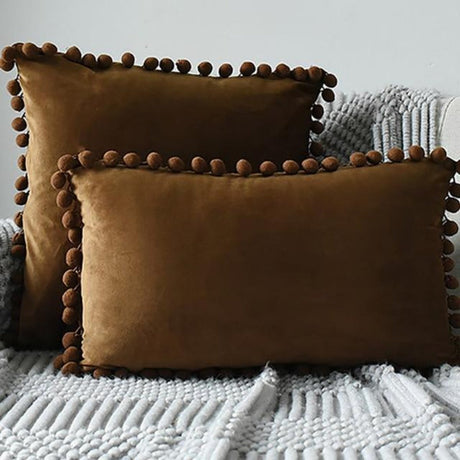 The Luxe Pom Pom Velvet Pillow Cover