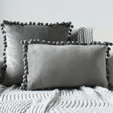 The Luxe Pom Pom Velvet Pillow Cover