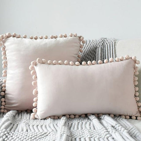 The Luxe Pom Pom Velvet Pillow Cover