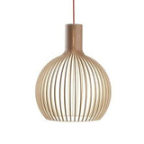 Modern Wood Birdcage Pendant Light