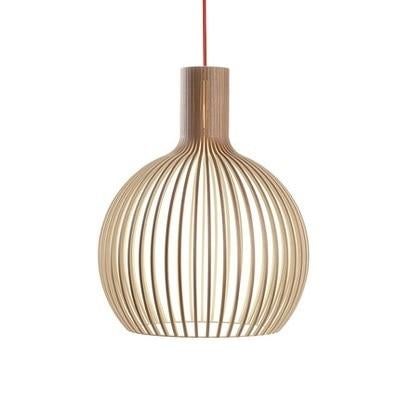 Modern Wood Birdcage Pendant Light