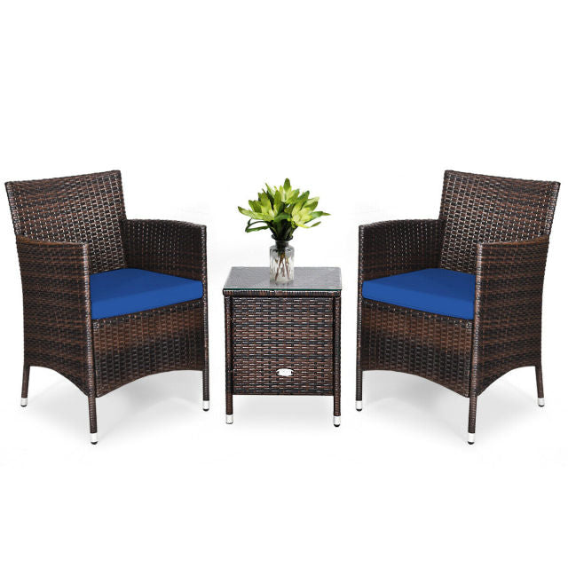 3 Piece Rattan Wicker Furniture Set