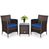 3 Piece Rattan Wicker Furniture Set