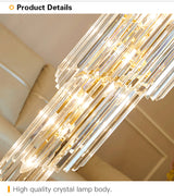 New Design Large Decorative High Ceilings Living Room Chrome Pendant Modern Luxury Crystal Chandelier