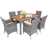 7 Piece Patio Rattan Dining Set