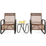 3 Piece Patio Rattan Furniture Set