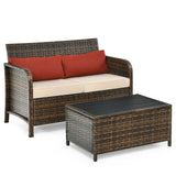 2 Piece Patio Rattan Furniture Set