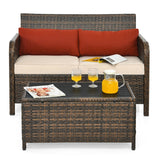 2 Piece Patio Rattan Furniture Set