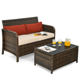 2 Piece Patio Rattan Furniture Set