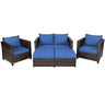 5 Piece Patio Rattan Furniture Set