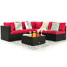 6 Piece Patio Rattan Furniture Set