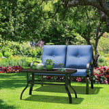 2 Piece Patio LoveSeat & Coffee Table Furniture Set