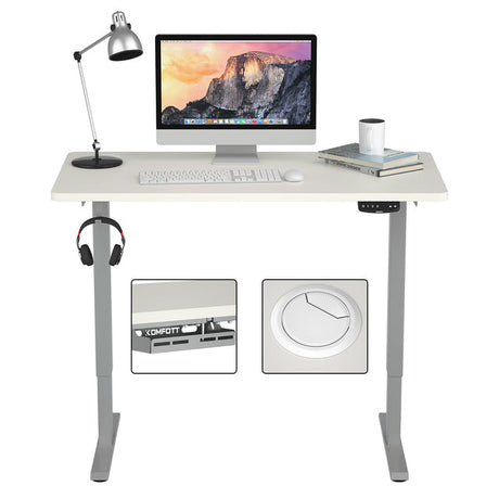 Costway Electric Standing Desk Sit to Stand Height Adjustable Dual Motor HW68157WH-S+HW67380US