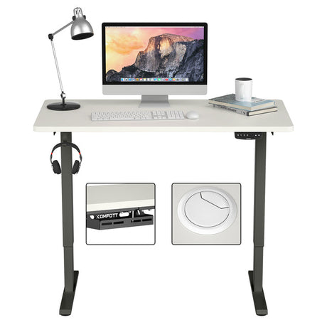 Costway Electric Standing Desk Sit to Stand Height Adjustable Dual Motor HW68157WH-S+HW67380US