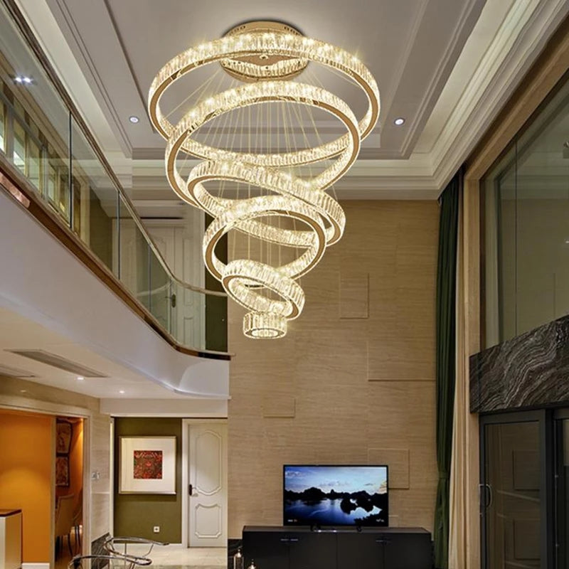 Luxury Modern Ring Crystal LED Chandelier