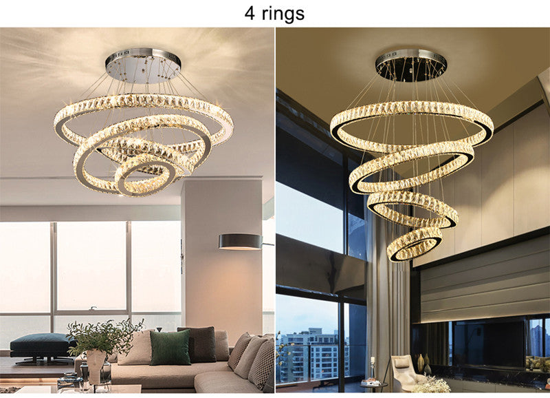 Luxury Modern Ring Crystal LED Chandelier