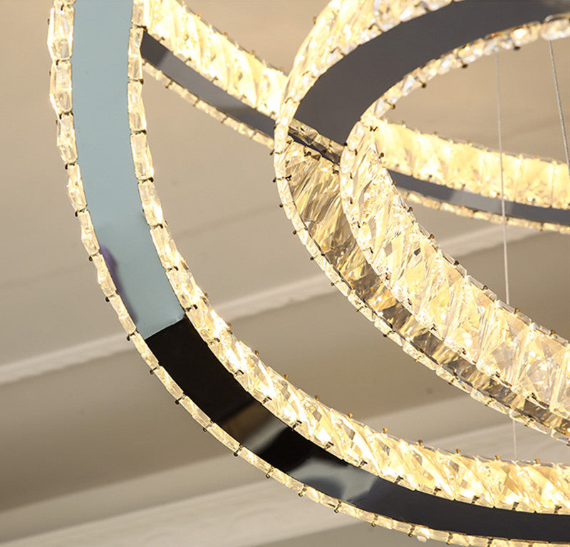 Luxury Modern Ring Crystal LED Chandelier