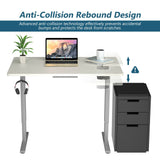 Costway Electric Standing Desk Sit to Stand Height Adjustable Dual Motor Grey HW67380US-GR+HW68157WH-M