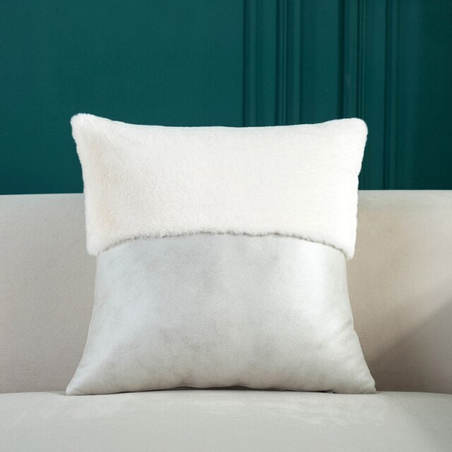 Elliott Faux Leather and Fur Pillow Covers
