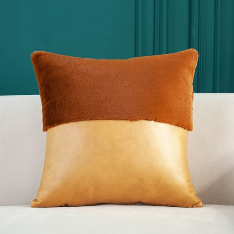 Elliott Faux Leather and Fur Pillow Covers