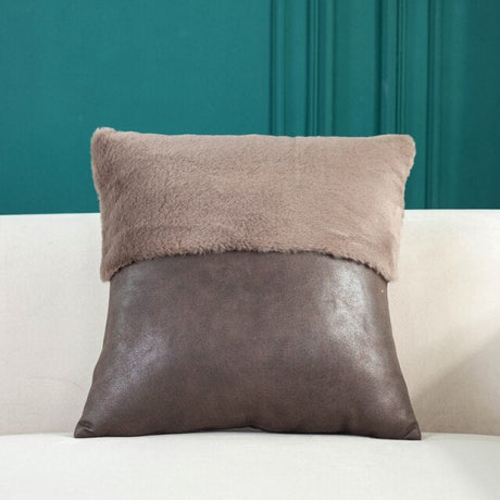 Elliott Faux Leather and Fur Pillow Covers