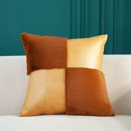 Elliott Faux Leather and Fur Pillow Covers