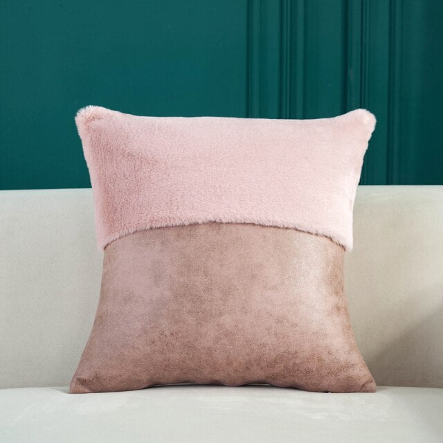 Elliott Faux Leather and Fur Pillow Covers