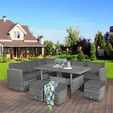 7 Piece Patio Rattan Dining Set