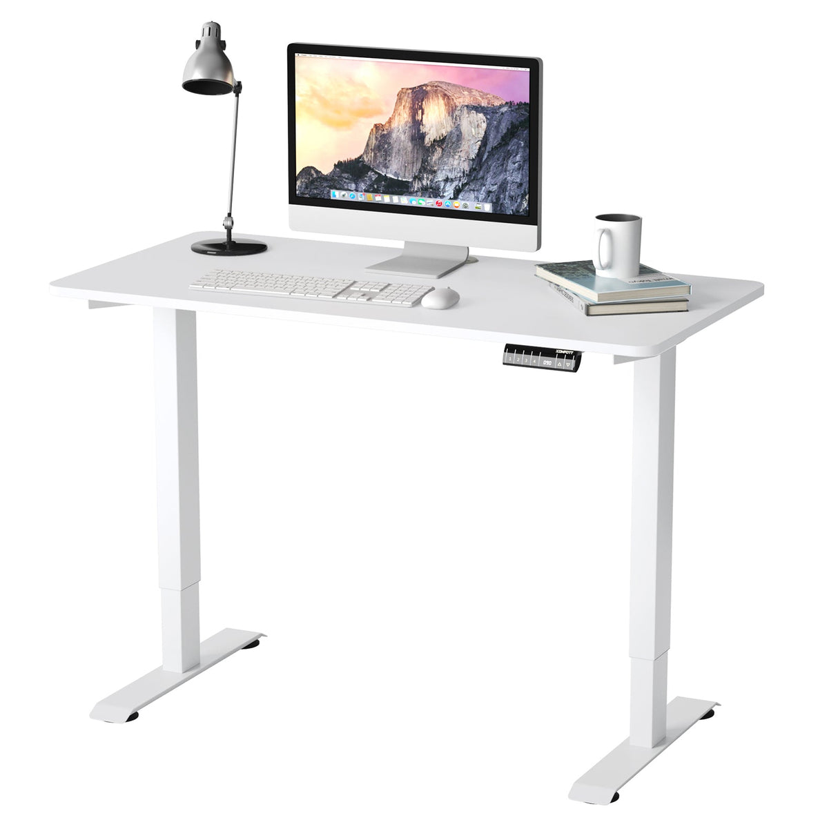 Costway Electric Adjustable Standing Desk Stand up Workstation w/Control White HW67581WH