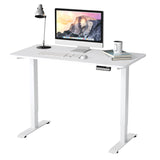 Costway Electric Adjustable Standing Desk Stand up Workstation w/Control White HW67581WH