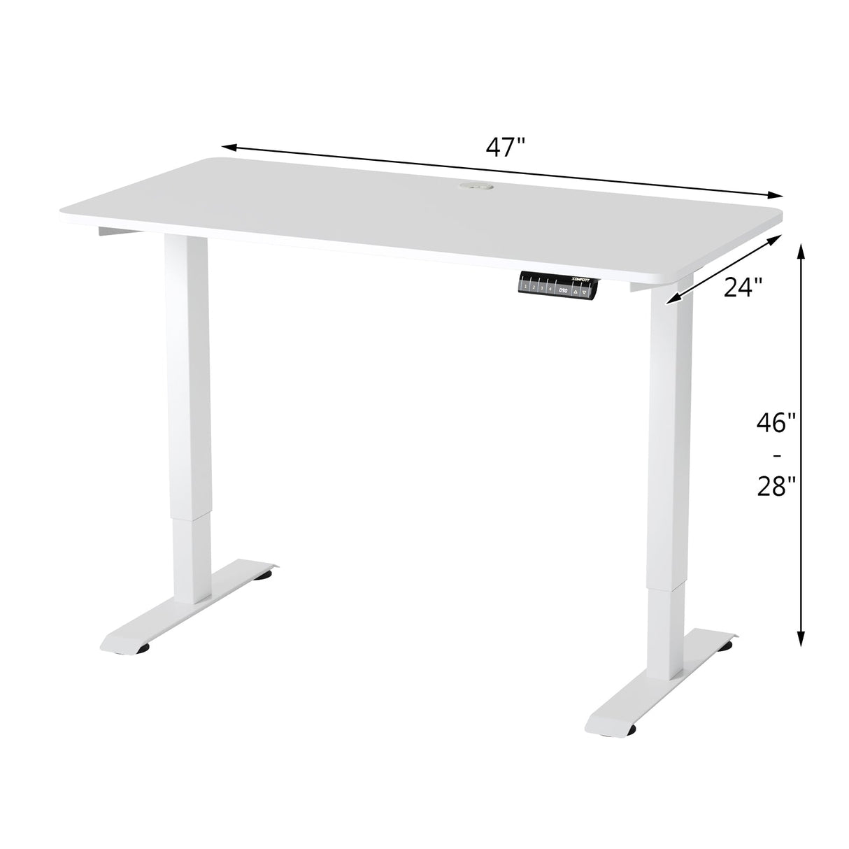 Costway Electric Adjustable Standing Desk Stand up Workstation w/Control White HW67581WH