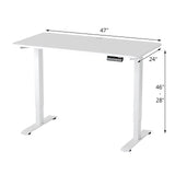 Costway Electric Adjustable Standing Desk Stand up Workstation w/Control White HW67581WH