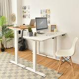 Costway Electric Adjustable Standing Desk Stand up Workstation w/Control White HW67581WH