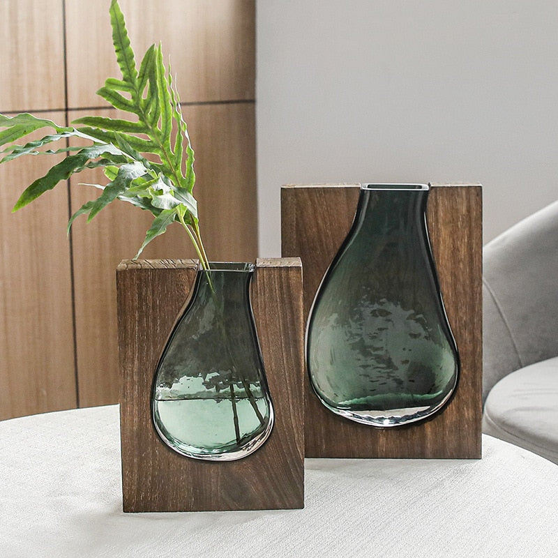 Allister Wood and Glass Vases