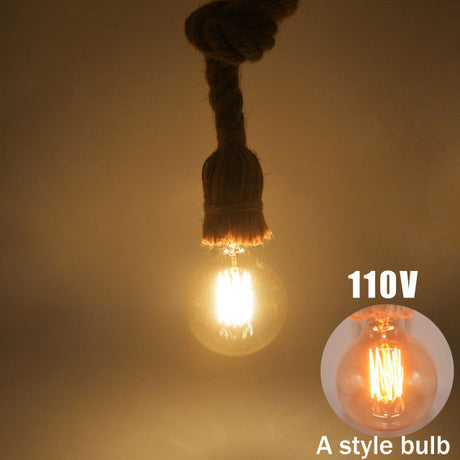 Industrial Vintage Style Hemp Cord Covered Power Cord With EU Plug Switch E27 Bulb Lamp Holder Cord Sets 3 Heads Chandelier