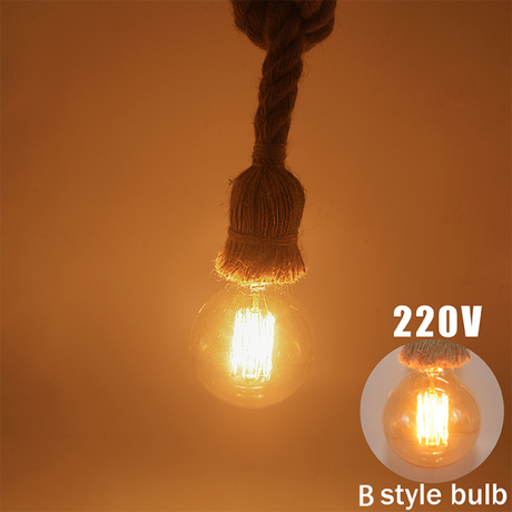 Industrial Vintage Style Hemp Cord Covered Power Cord With EU Plug Switch E27 Bulb Lamp Holder Cord Sets 3 Heads Chandelier